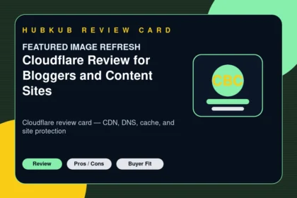 Cloudflare Review for Bloggers and Content Sites — editorial review card showing the product category, key review criteria, and buyer-fit signals