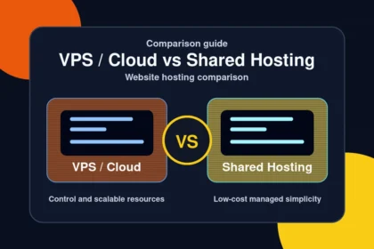 VPS / Cloud vs Shared Hosting comparison — Control and scalable resources versus Low-cost managed simplicity
