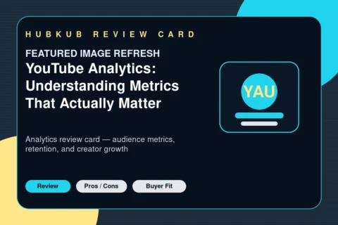 YouTube Analytics: Understanding Metrics That Actually Matter — editorial review card showing the product category, key review criteria, and buyer-fit signals