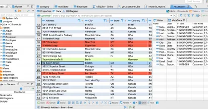 DBeaver database editor interface showing data and queries
