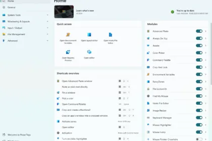 Official Microsoft PowerToys settings screenshot