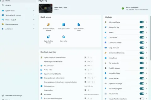 Official Microsoft PowerToys settings screenshot