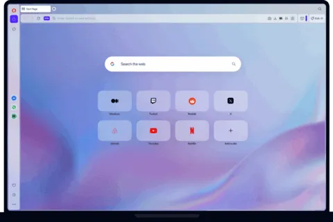 Official Opera browser hero image from the official Opera website