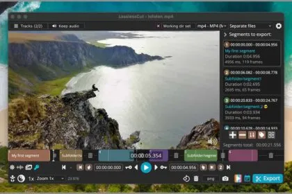 Official LosslessCut screenshot from the official GitHub repository