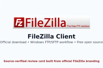 FileZilla Client official logo card for Hubkub review