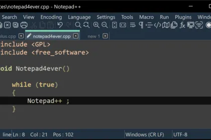 Notepad++ code editor and project branding on Windows