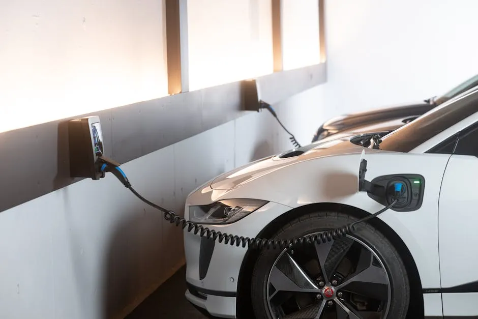 Electric car charging in a modern indoor station promoting sustainability and energy efficiency. — Photo by smart-me AG on Pexels