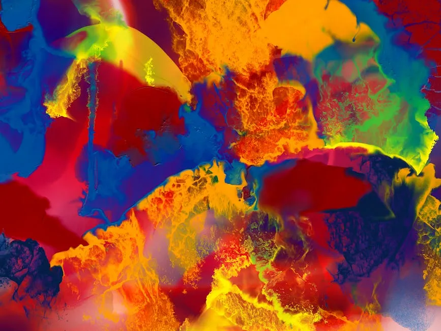 Dynamic abstract artwork with vivid colors and expressive textures, perfect for modern decor. — Photo by Steve A Johnson on Pexels