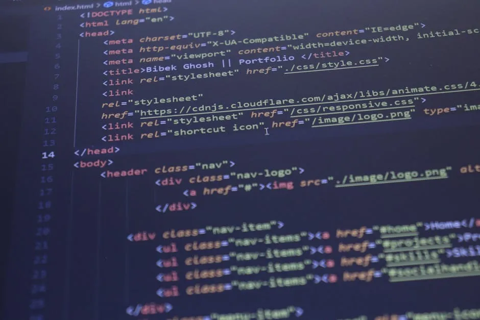 Close-up view of HTML and CSS code displayed on a computer screen, ideal for programming and technology themes. — Photo by Bibek ghosh on Pexels