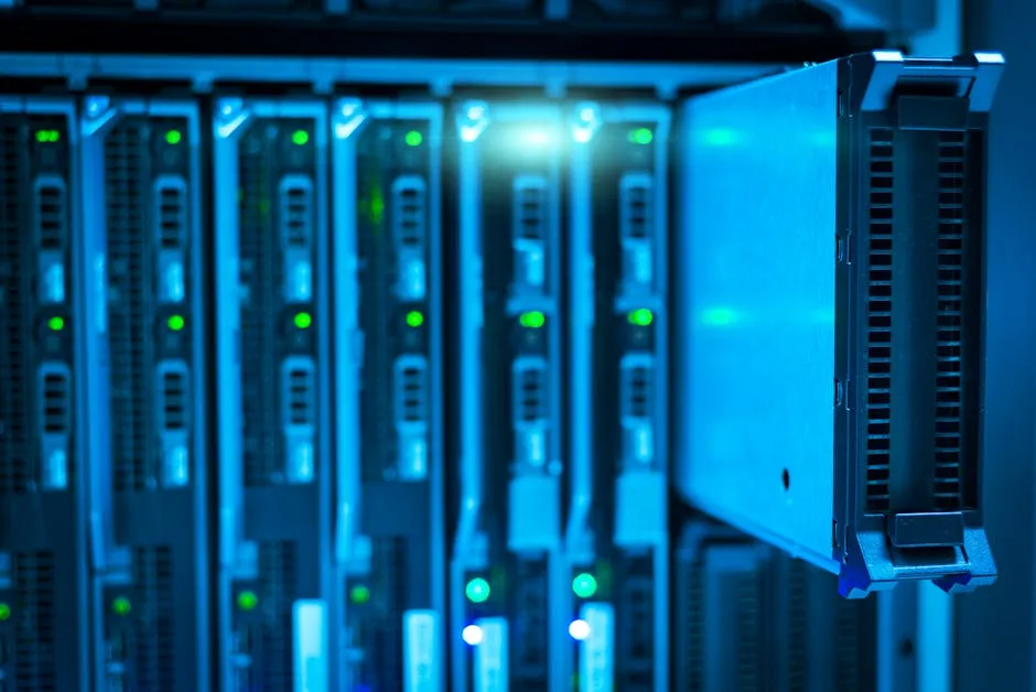 Detailed view of a server rack with a focus on technology and data storage. — Photo by panumas nikhomkhai on Pexels