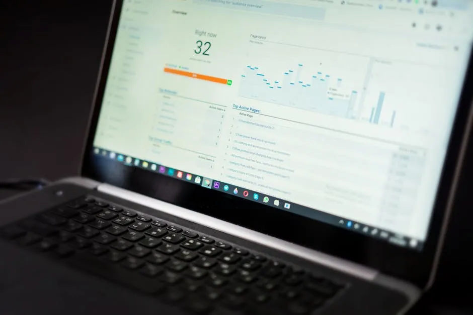 A laptop displaying an analytics dashboard with real-time data tracking and analysis tools. — Photo by Atlantic Ambience on Pexels