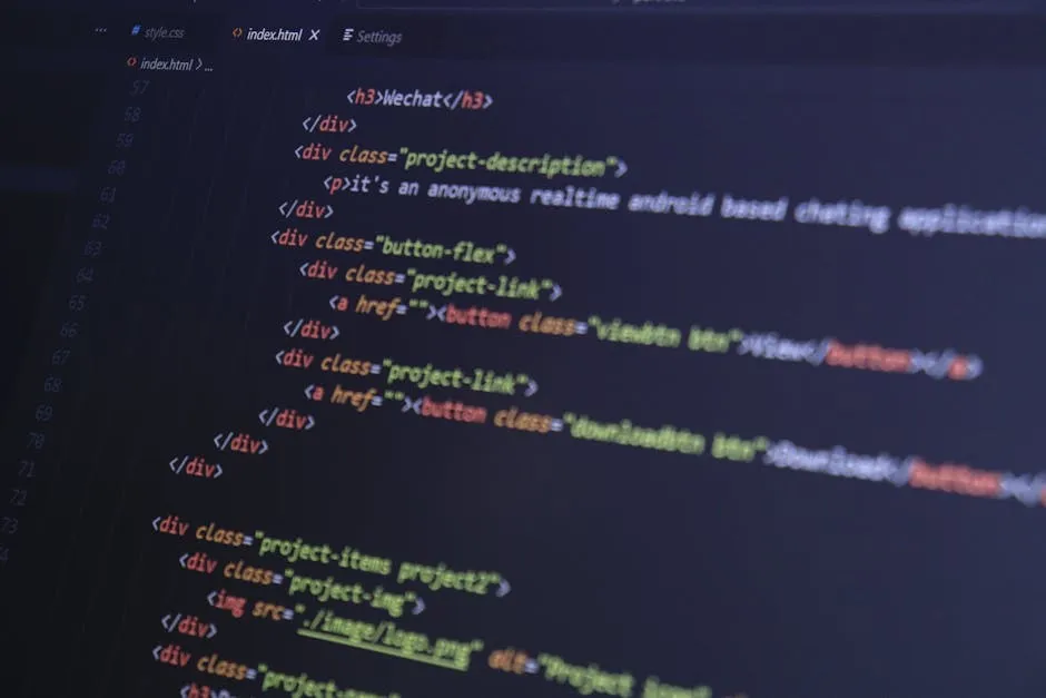 Close-up of HTML code with syntax highlighting on a computer monitor. — Photo by Bibek ghosh on Pexels