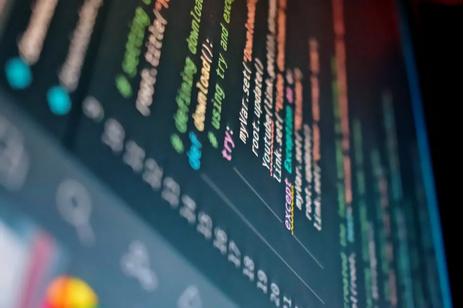 Vibrant close-up of a computer screen displaying color-coded programming code. — Photo by Godfrey  Atima on Pexels