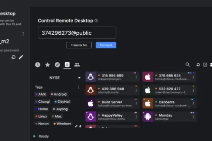 RustDesk open-source remote desktop interface on desktop