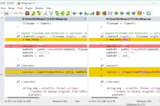 Official WinMerge file comparison screenshot from winmerge.org