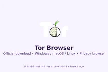 Tor Browser official logo card with privacy browser badges