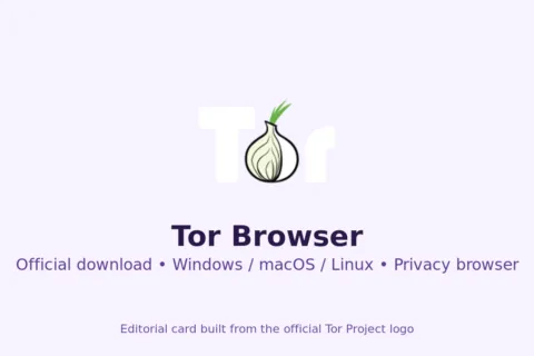 Tor Browser official logo card with privacy browser badges