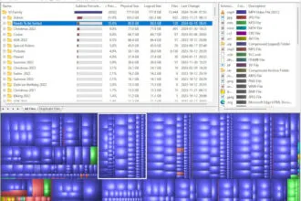 Official WinDirStat screenshot showing a Windows disk usage treemap