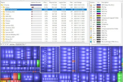 Official WinDirStat screenshot showing a Windows disk usage treemap